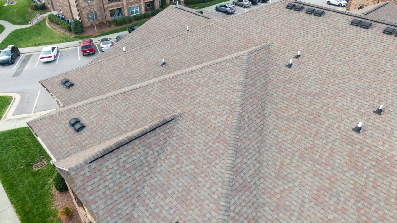 Newly installed residential roof